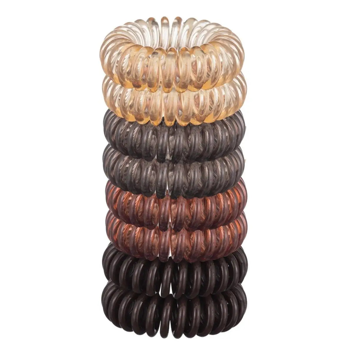 Spiral Hair Ties 8 Pack - Brunette